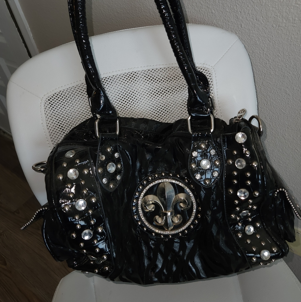 Black leather bag